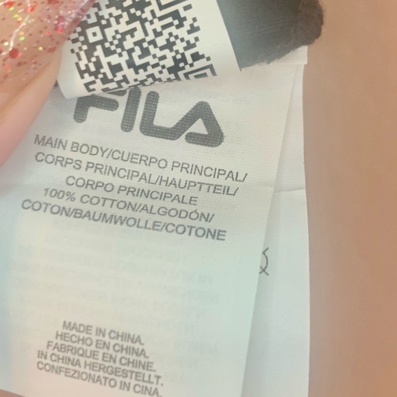 FILA Muscle Top Large (Girls /Unisex) FILA Logo Black Red 100% Cotton Tank - Picture 7 of 14